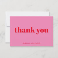 モダンタイポグラフィはっきりしたピンクと赤のカスタムウェディング