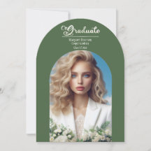 モダンタイポグラフィはっきりした院生オリーブグリーンアーチ