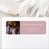 モダンタイポグラフィほこりっぽいバラ写真差出人住所 ラベル (インサイチュ)