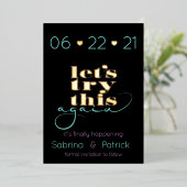 モダンタイポグラフィもう一度STDを試そう 箔招待状 (立ち正面)