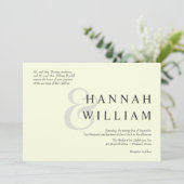 モダンタイポグラフィアイボリー結婚式招待状 招待状 (スタンド正面)