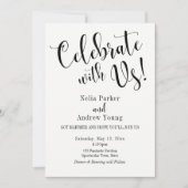 モダンタイポグラフィアフター結婚のお祝い 招待状 (正面)