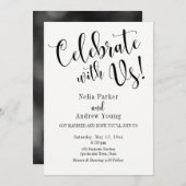 モダンタイポグラフィアフター結婚のお祝い 招待状 (正面/裏面)