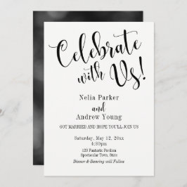 モダンタイポグラフィアフター結婚のお祝い 招待状