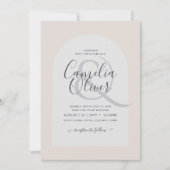 モダンタイポグラフィアーチミニマ結婚リスト 招待状 (正面)