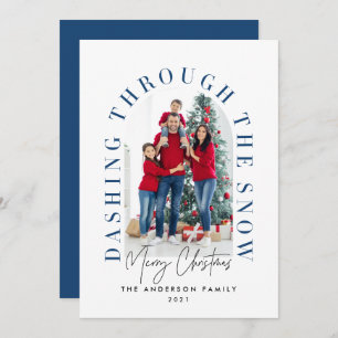 モダンタイポグラフィアーチ1フォトブルーのクリスマス