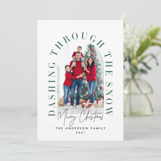 モダンタイポグラフィアーチ1写真クリスマス シーズンカード (スタンド正面)