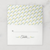 モダンタイポグラフィイエロー結婚の折り畳みエスコート プレイスカード (外部開封)