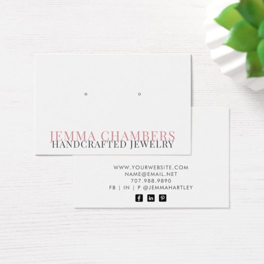 モダンタイポグラフィイヤリングジュエリー表示カード (デスク)