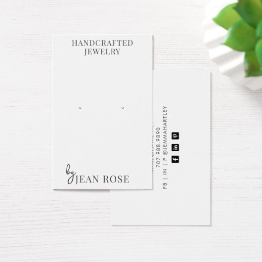 モダンタイポグラフィイヤリング表示カード (デスク)