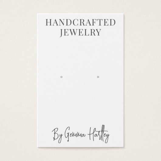 モダンタイポグラフィイヤリング表示カード (正面)