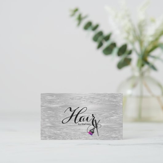 モダンタイポグラフィエレガントの髪の名前をフォフェイクイル 名刺 (スタンド正面)