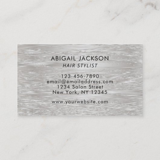 モダンタイポグラフィエレガントの髪の名前をフォフェイクイル 名刺 (裏面)