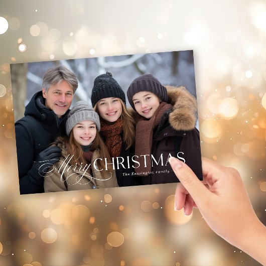 モダンタイポグラフィエレガントクリスマスの写真 シーズンカード