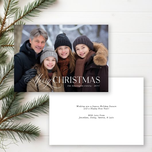 モダンタイポグラフィエレガントクリスマスの写真 シーズンカード