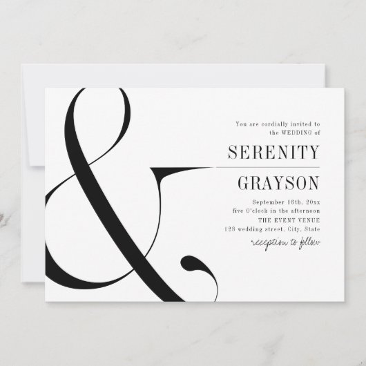 モダンタイポグラフィエレガントミニマ結婚リスト 招待状 (正面)