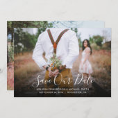 モダンタイポグラフィエレガント写真日付を保存 招待状 (正面/裏面)