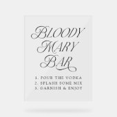 モダンタイポグラフィエレガント血メアリーバー アクリルサイン (正面)