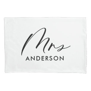 モダンタイポグラフィエレガントmrsギフト 枕カバー