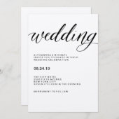 モダンタイポグラフィオンクラフト紙 招待状 (正面/裏面)