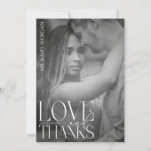 モダンタイポグラフィオーバーレイ文字と写真 | 結婚s サンキューカード (正面)