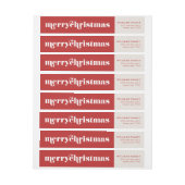 モダンタイポグラフィカスタムクリスマス ラップアラウンドラベル (シート)