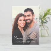 モダンタイポグラフィカスタム写真のエレガントクリスマス シーズンカード (スタンド正面)