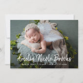 モダンタイポグラフィカスタム写真の誕生発表 (正面)