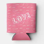 モダンタイポグラフィカップルのモノグラムイニシャル愛 缶クーラー (正面)