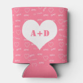 モダンタイポグラフィカップルのモノグラムイニシャル愛 缶クーラー (裏面)