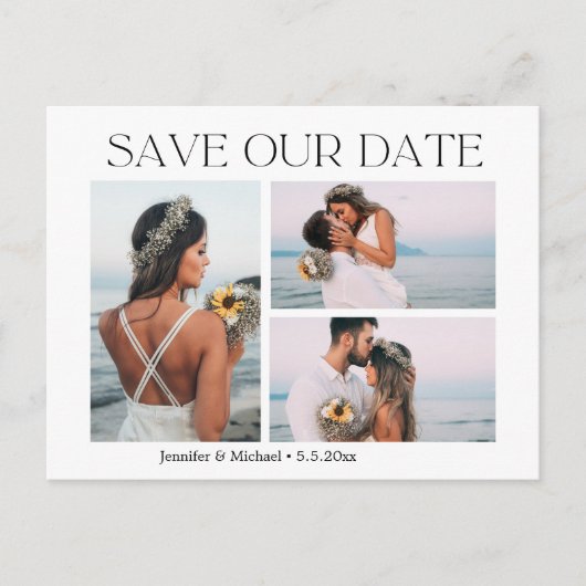 モダンタイポグラフィカップル4枚救の写真 案内ポストカード (正面)