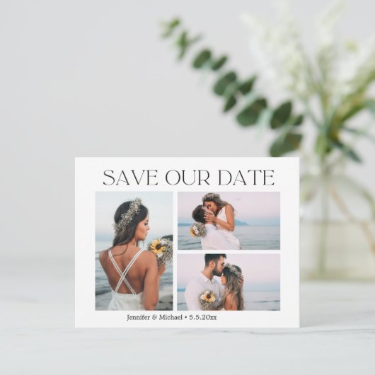 モダンタイポグラフィカップル4枚救の写真 案内ポストカード (スタンド正面)