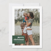 モダンタイポグラフィカラーブロックフォトクリスマス シーズンカード (正面)