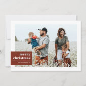 モダンタイポグラフィカラーブロックフォトクリスマス シーズンカード (正面)