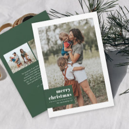 モダンタイポグラフィカラーブロックフォトクリスマス シーズンカード