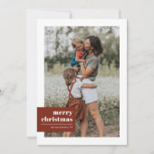 モダンタイポグラフィカラーブロックフォトクリスマス シーズンカード (正面)
