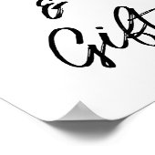 モダンタイポグラフィカード及びギフト結婚サイン ポスター (角)