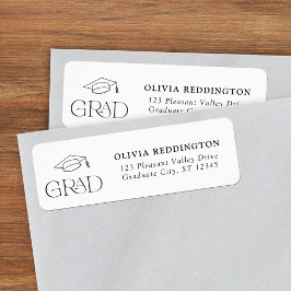 モダンタイポグラフィグラッドキャップ差出人住所 ラベル