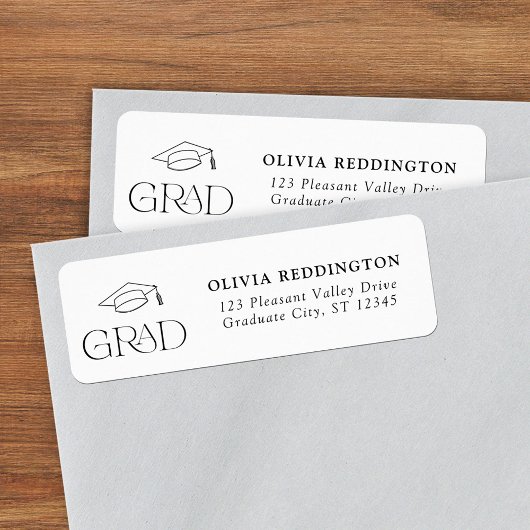 モダンタイポグラフィグラッドキャップ差出人住所 ラベル