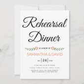 モダンタイポグラフィコーラ結婚ーのリハーサル 招待状 (正面)