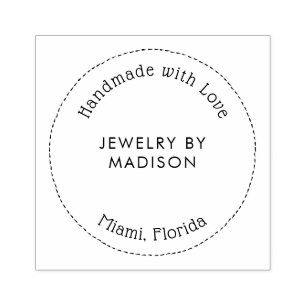 モダンタイポグラフィサークル手作りビジネス名 ラバースタンプ