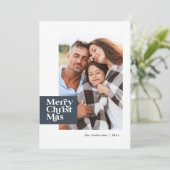 モダンタイポグラフィシックなクリスマスエレガント写真 シーズンカード (スタンド正面)