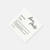 モダンタイポグラフィシンプルおもしろい事実結婚の スタンダードカクテルナプキン (角)