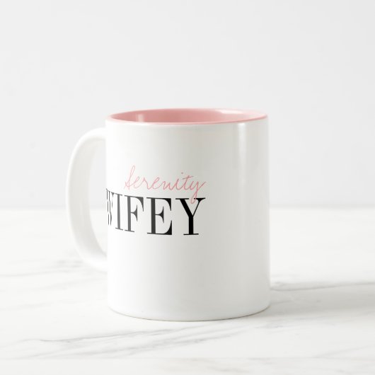 モダンタイポグラフィシンプルウィフパーソナライズされたィマグ ツートーンマグカップ (正面左)