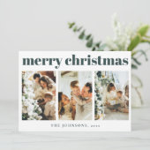 モダンタイポグラフィシンプルクリスマスダークグリーン シーズンカード (スタンド正面)