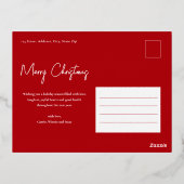 モダンタイポグラフィシンプルクリスマスフォト 箔シーズンポストカード (裏面)