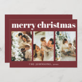 モダンタイポグラフィシンプルクリスマスホリデーカード シーズンカード (正面/裏面)