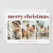 モダンタイポグラフィシンプルクリスマスホリデーカード シーズンカード (正面)