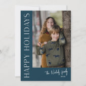 モダンタイポグラフィシンプルフォトハッピー シーズンカード (正面)