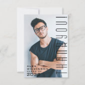 モダンタイポグラフィシンプルフォトGRADサンキューカード サンキューカード (正面)